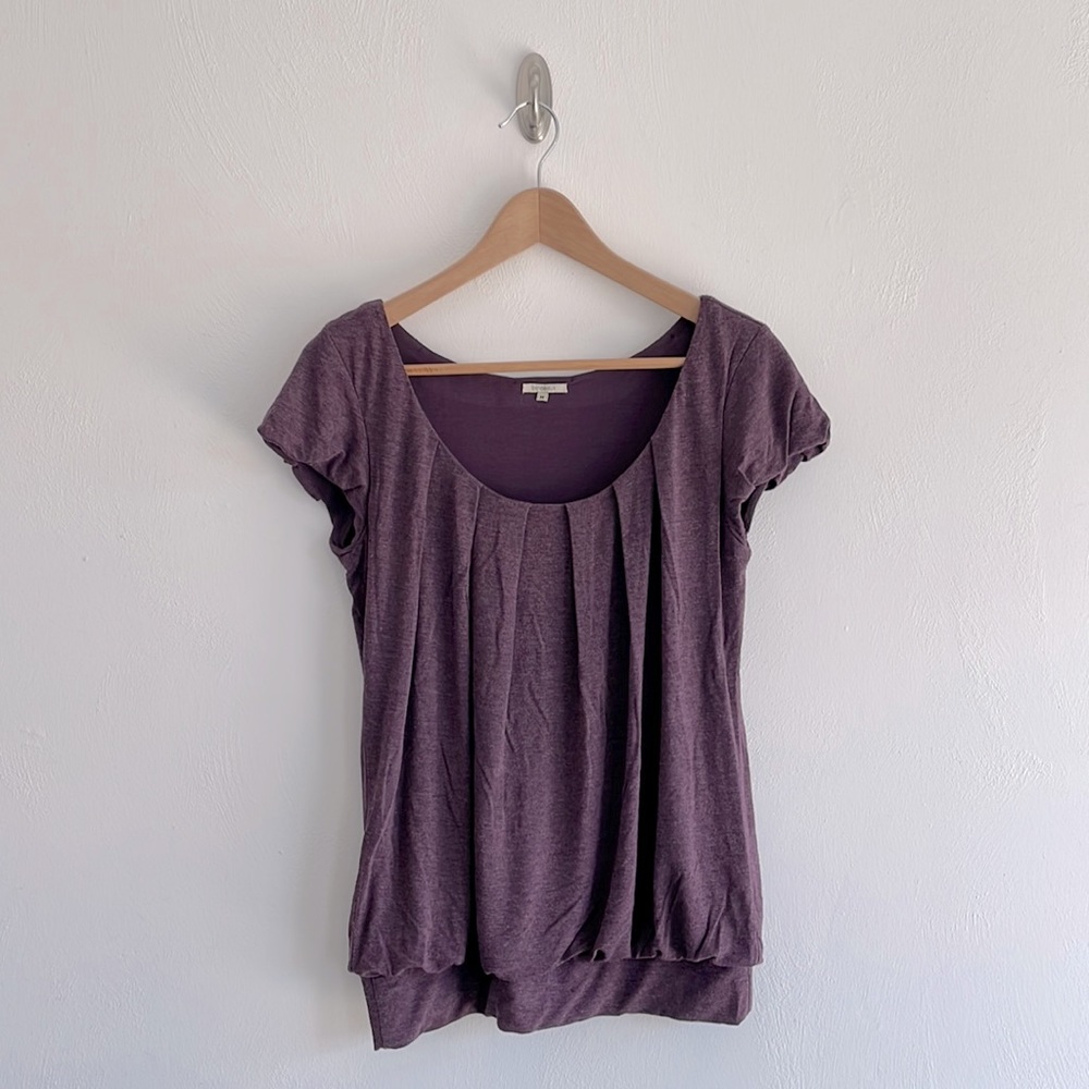 Bordeaux Anthropologie heather plum cap sleeve top, size M